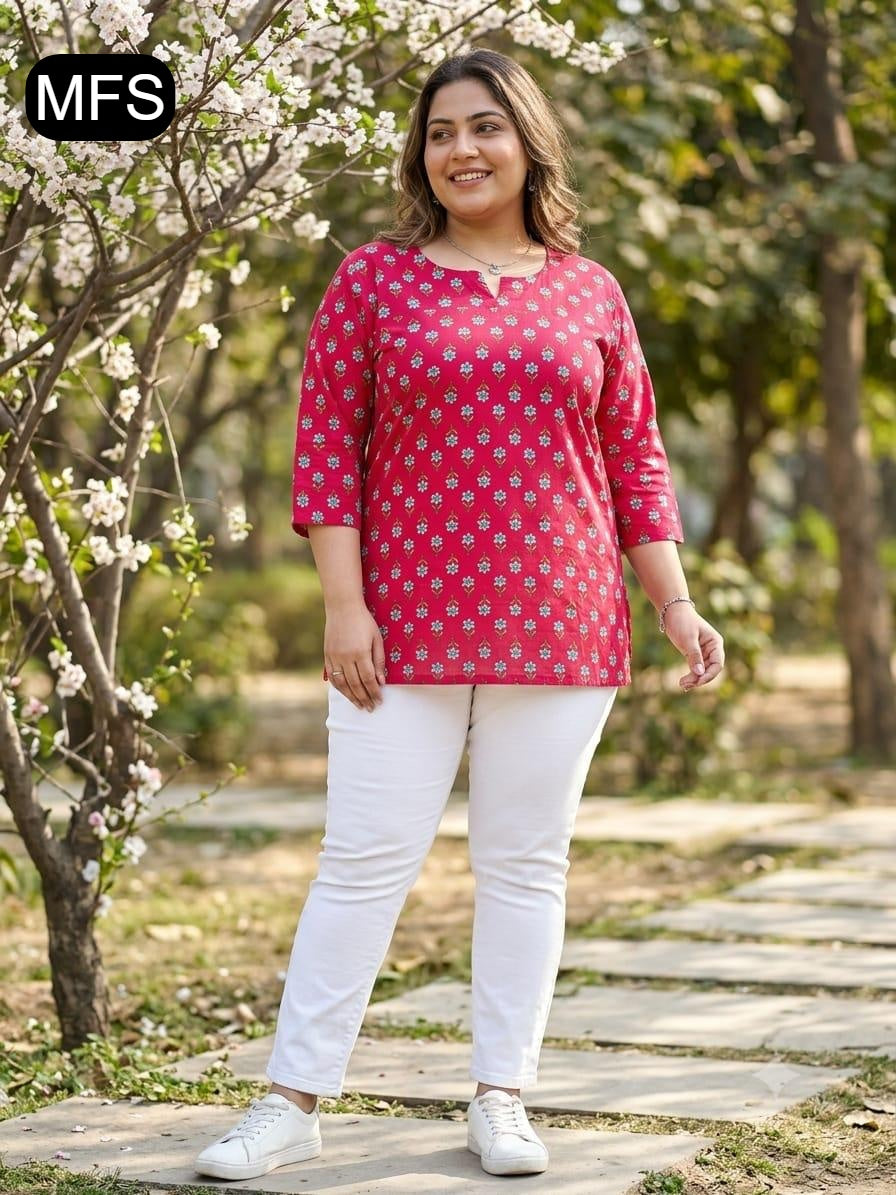 Bis Size 080726 Mfs Cotton Short Kurtis Exporter