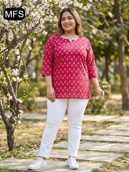 Bis Size 080726 Mfs Cotton Short Kurtis Exporter