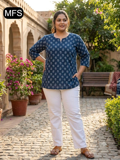 Bis Size 080726 Mfs Cotton Short Kurtis Exporter
