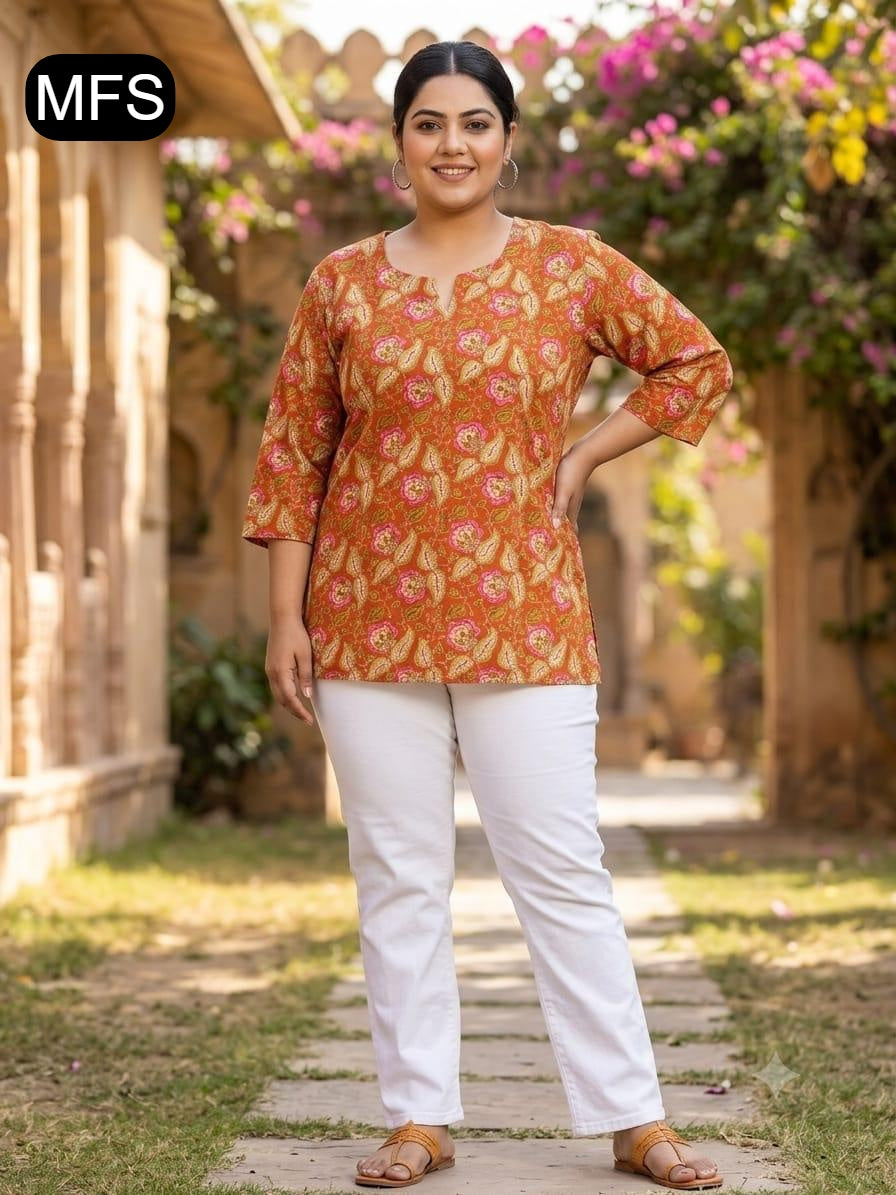 Bis Size 080726 Mfs Cotton Short Kurtis Exporter