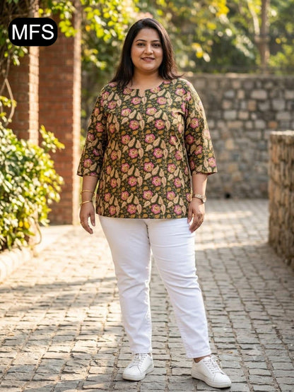 Bis Size 080726 Mfs Cotton Short Kurtis Exporter