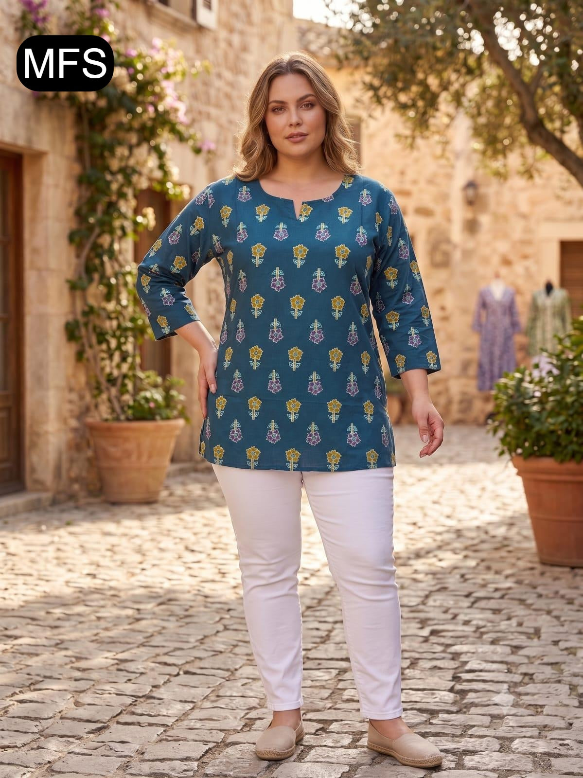 Bis Size 080726 Mfs Cotton Short Kurtis Exporter