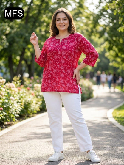 Bis Size 080726 Mfs Cotton Short Kurtis Exporter