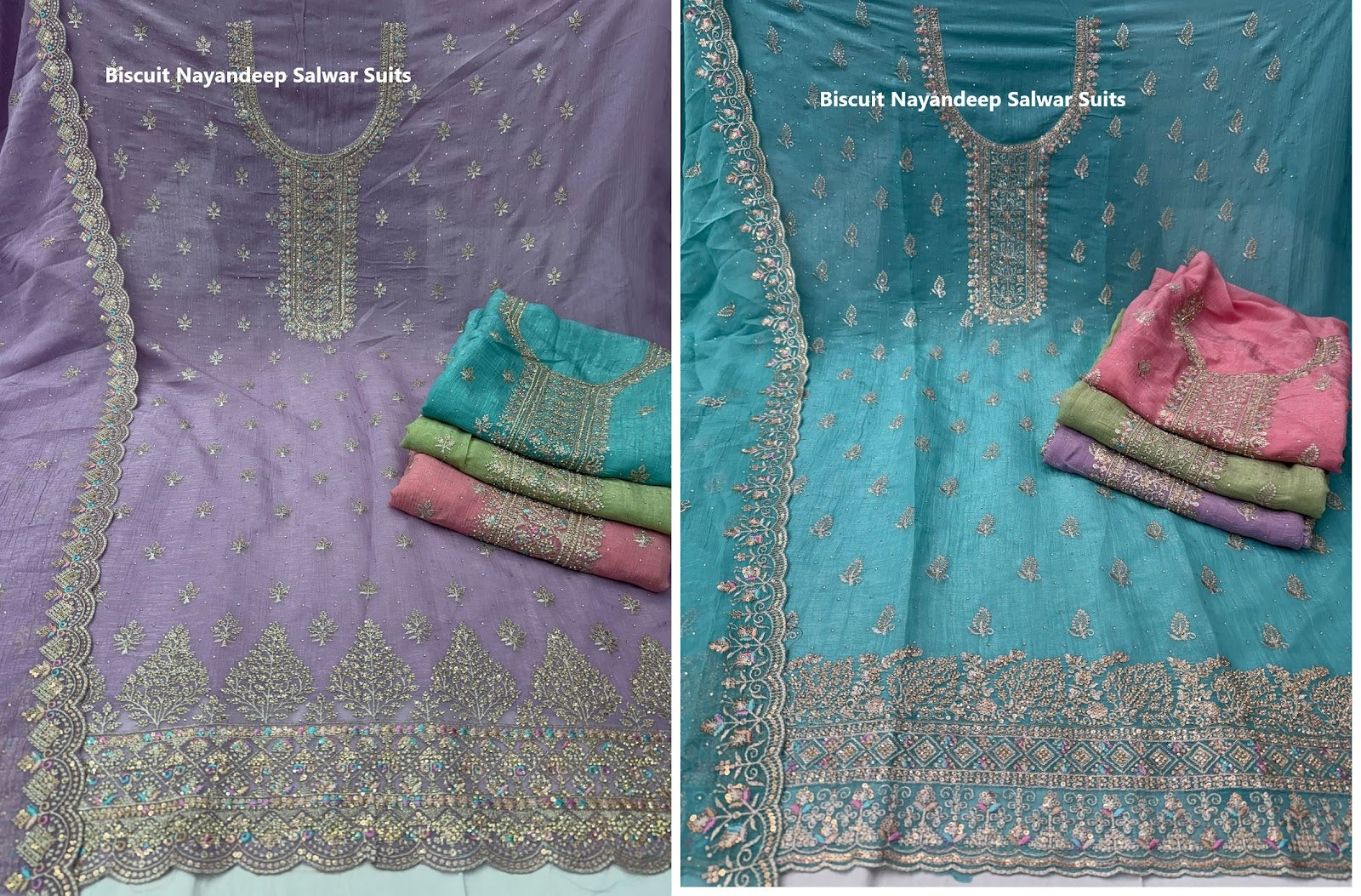 Biscuit Nayandeep Silk Salwar Suits Wholesale