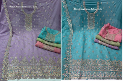 Biscuit Nayandeep Silk Salwar Suits Wholesale