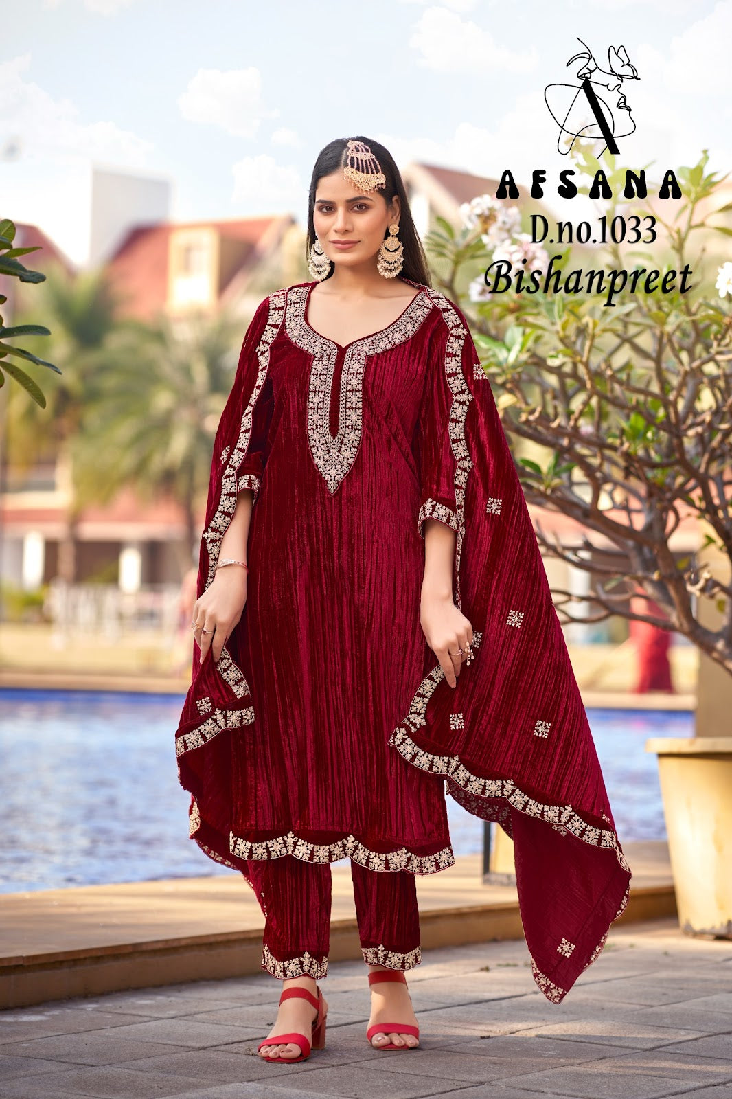 Bishanpreet 1033 Afsana Crush Readymade Velvet Suits Supplier India
