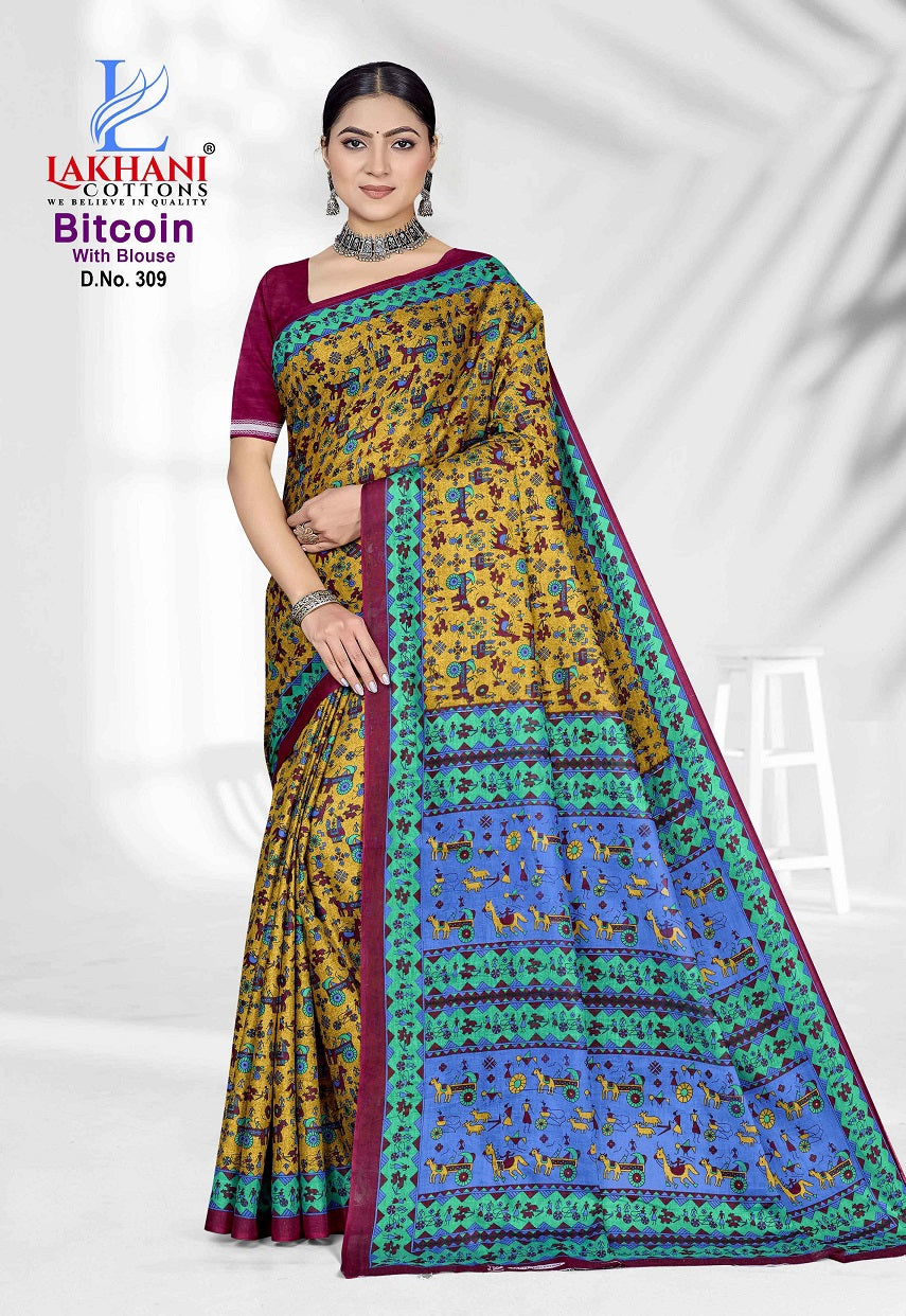 Bitcoin Vol 3 Lakhani Cotton Sarees Wholesale Price