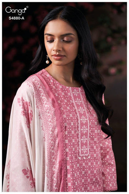 Bithia S4880 Ganga Cotton Satin Pant Style Suits Manufacturer Ahmedabad