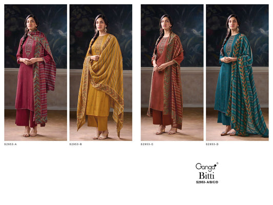 Bitti S2953 Ganga Bembarg Silk Plazzo Style Suits Manufacturer