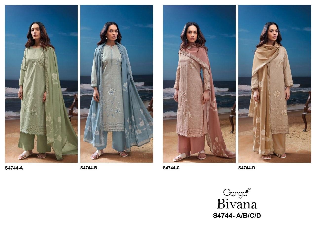 Bivana S4744 Ganga Cotton Plazzo Style Suits Manufacturer Gujarat