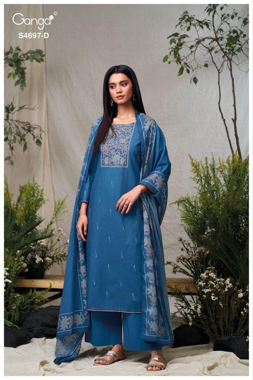 Bivanshi S4697 Ganga Cotton Pant Style Suits Exporter Gujarat