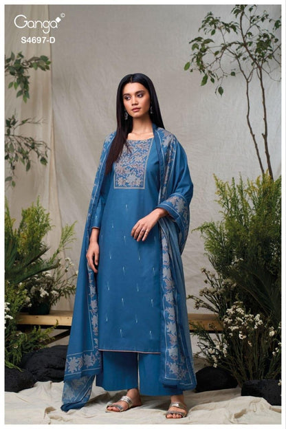 Bivanshi S4697 Ganga Cotton Pant Style Suits Exporter Gujarat