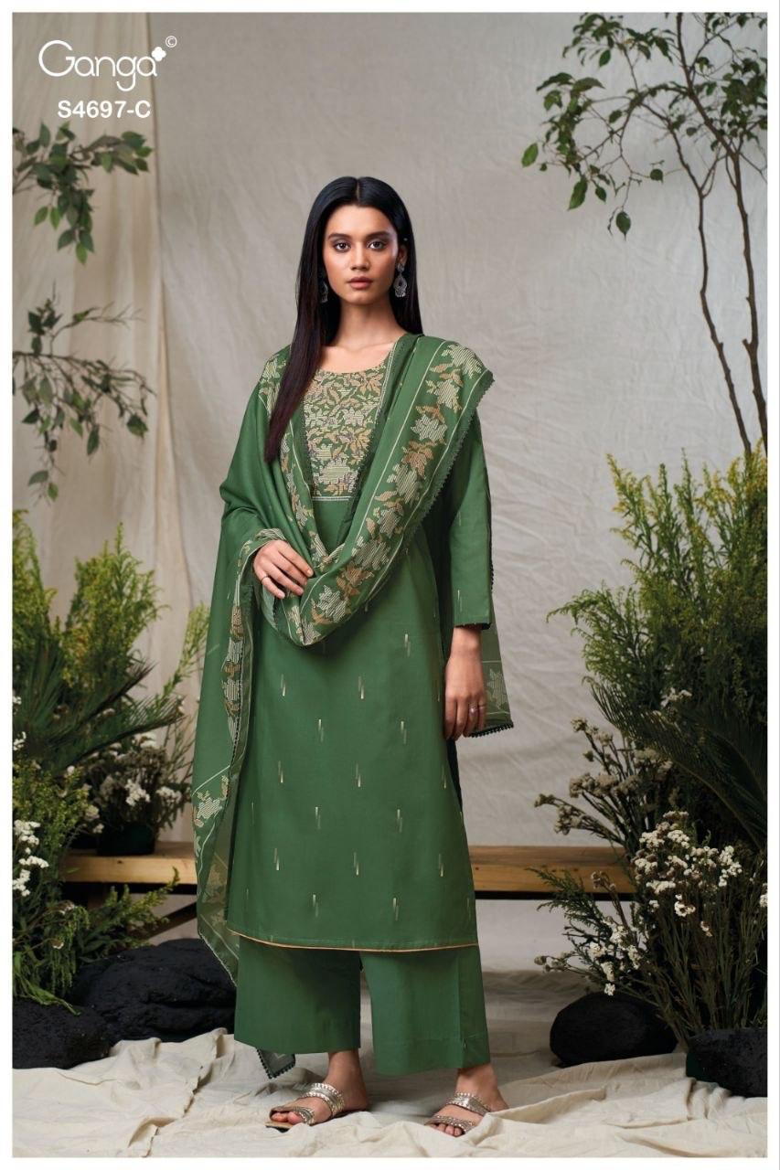 Bivanshi S4697 Ganga Cotton Pant Style Suits Exporter Gujarat