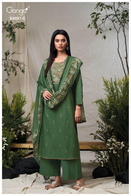 Bivanshi S4697 Ganga Cotton Pant Style Suits Exporter Gujarat