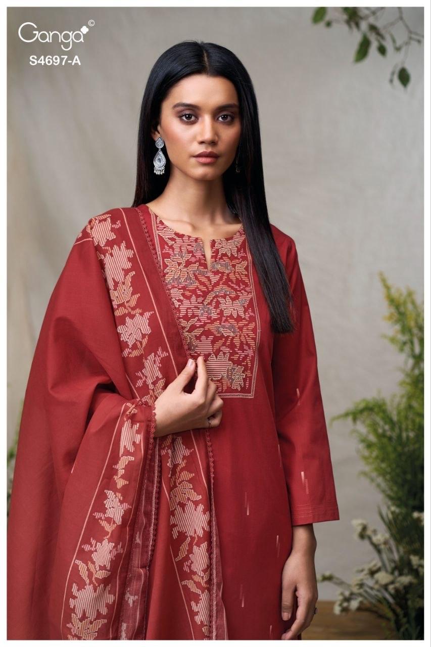 Bivanshi S4697 Ganga Cotton Pant Style Suits Exporter Gujarat