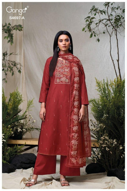 Bivanshi S4697 Ganga Cotton Pant Style Suits Exporter Gujarat
