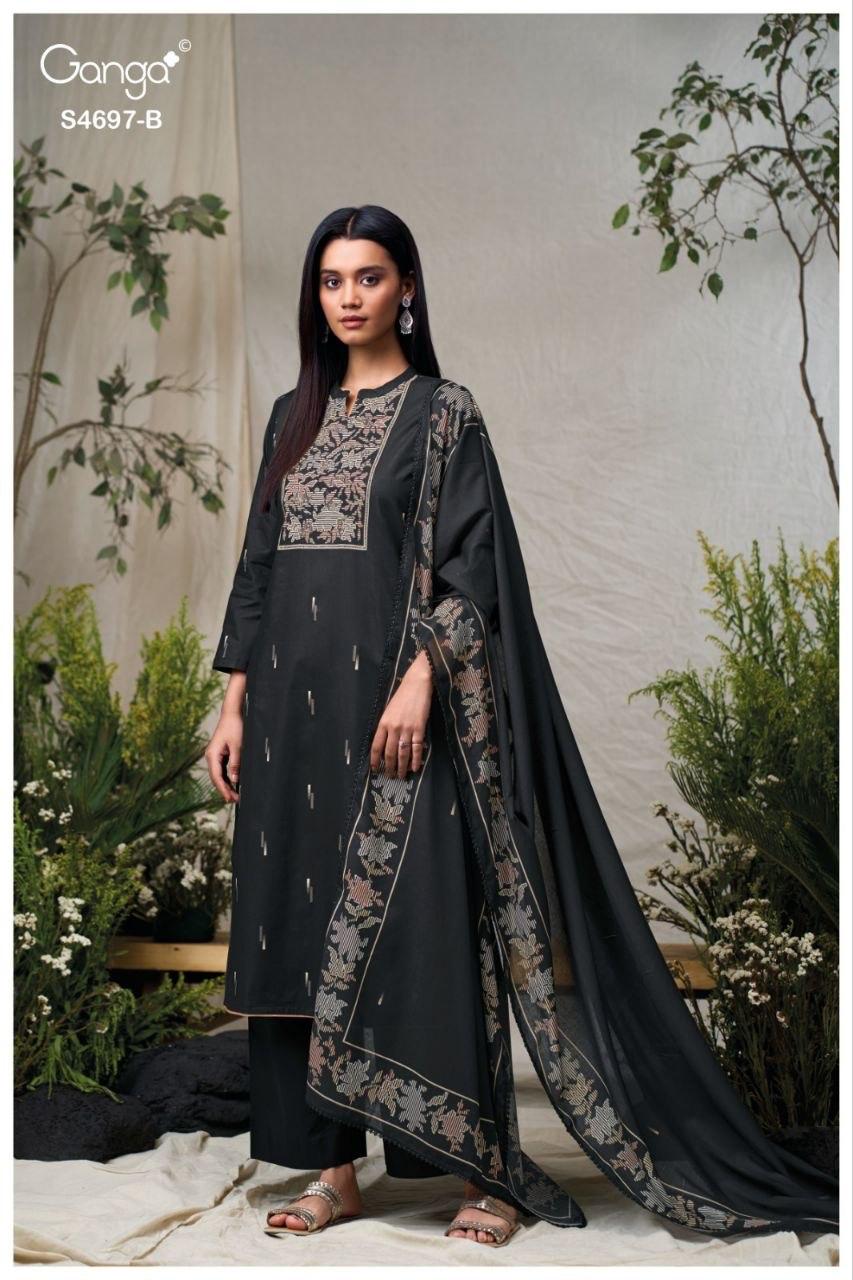 Bivanshi S4697 Ganga Cotton Pant Style Suits Exporter Gujarat