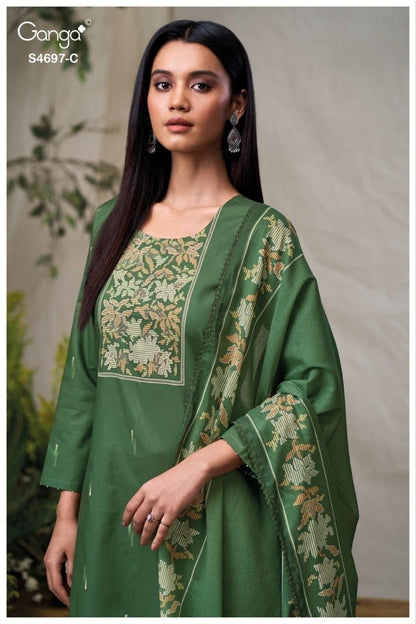 Bivanshi S4697 Ganga Cotton Pant Style Suits Exporter Gujarat