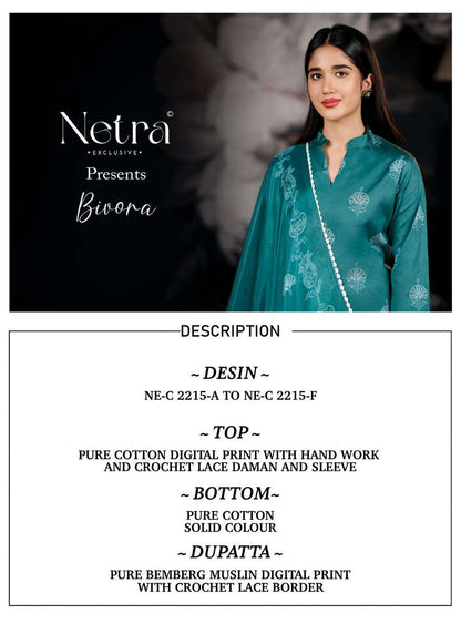 Bivora Netra Cotton Pant Style Suits Supplier