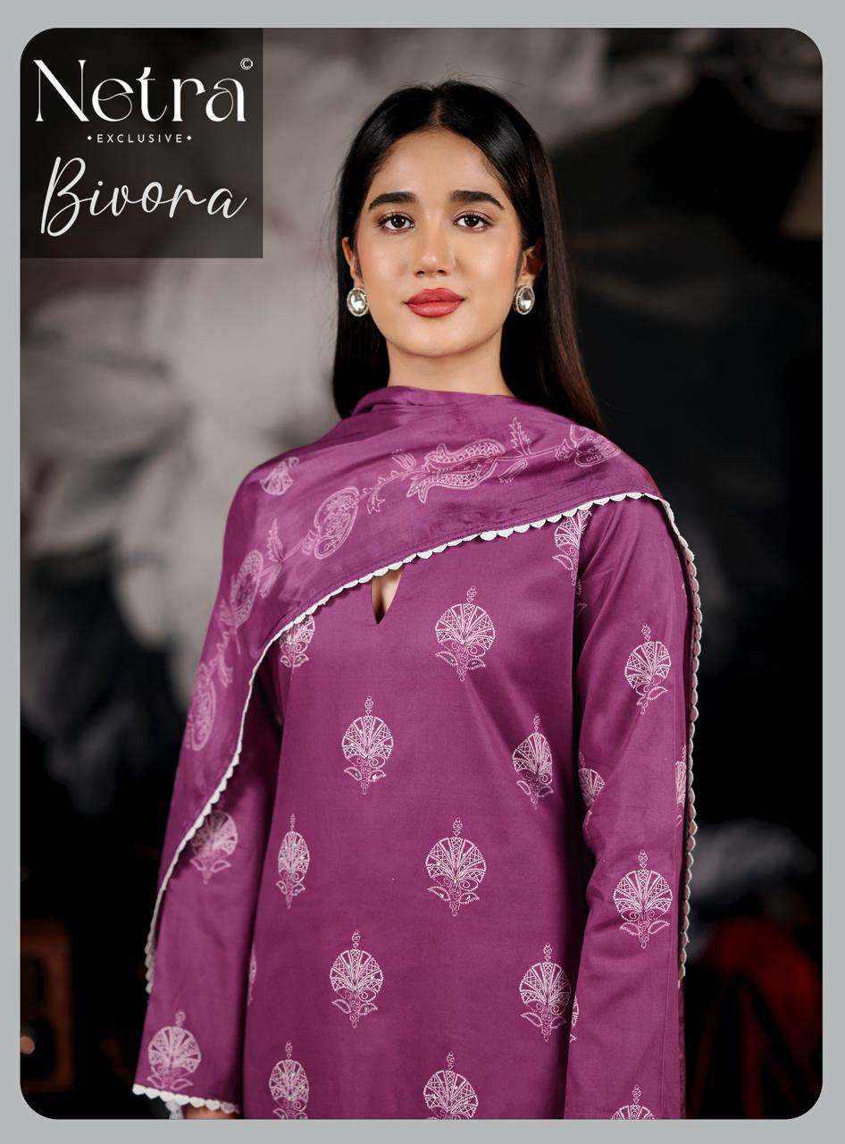 Bivora Netra Cotton Pant Style Suits Supplier