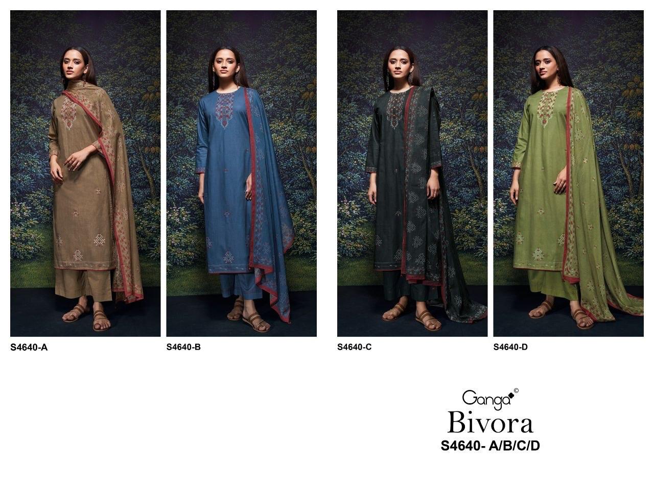 Bivora S4640 Ganga Cotton Plazzo Style Suits Wholesaler India