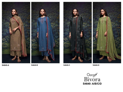 Bivora S4640 Ganga Cotton Plazzo Style Suits Wholesaler India