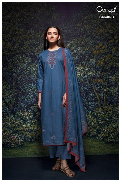 Bivora S4640 Ganga Cotton Plazzo Style Suits Wholesaler India