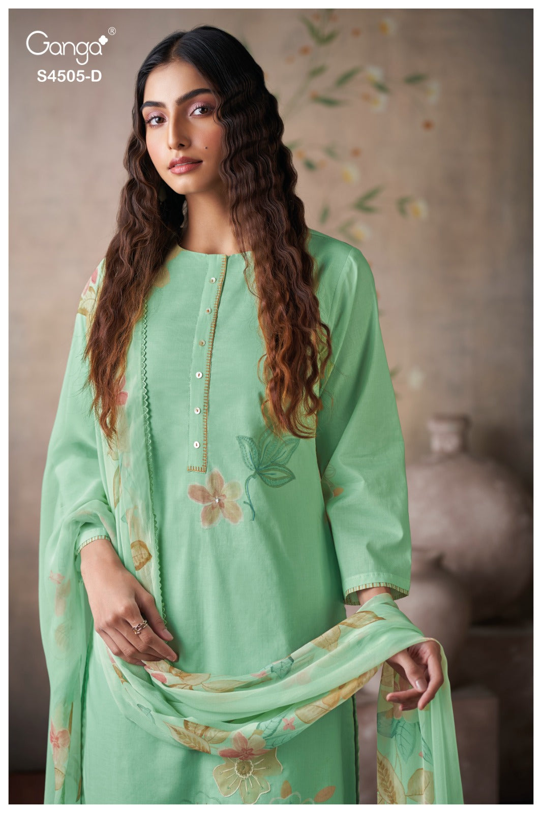 Biyana 4505 Ganga Cotton Pant Style Suits Supplier