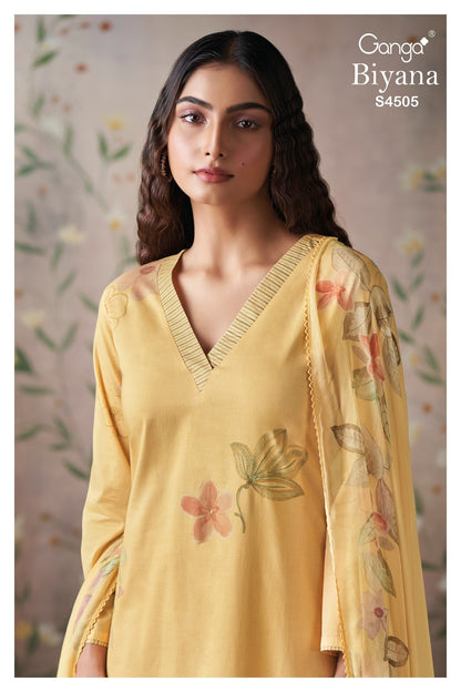 Biyana 4505 Ganga Cotton Pant Style Suits Supplier