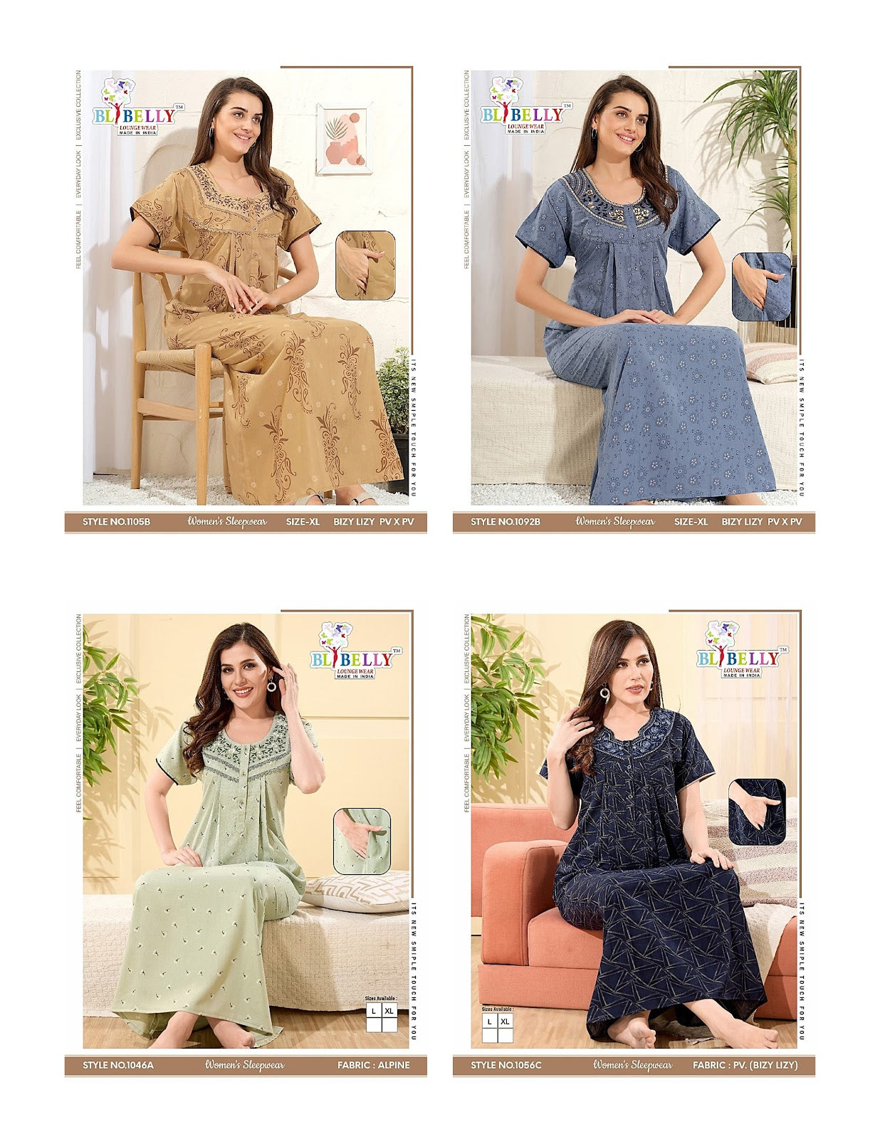 Bizzy Lizzy 070725 Belly Night Gowns Wholesaler Gujarat