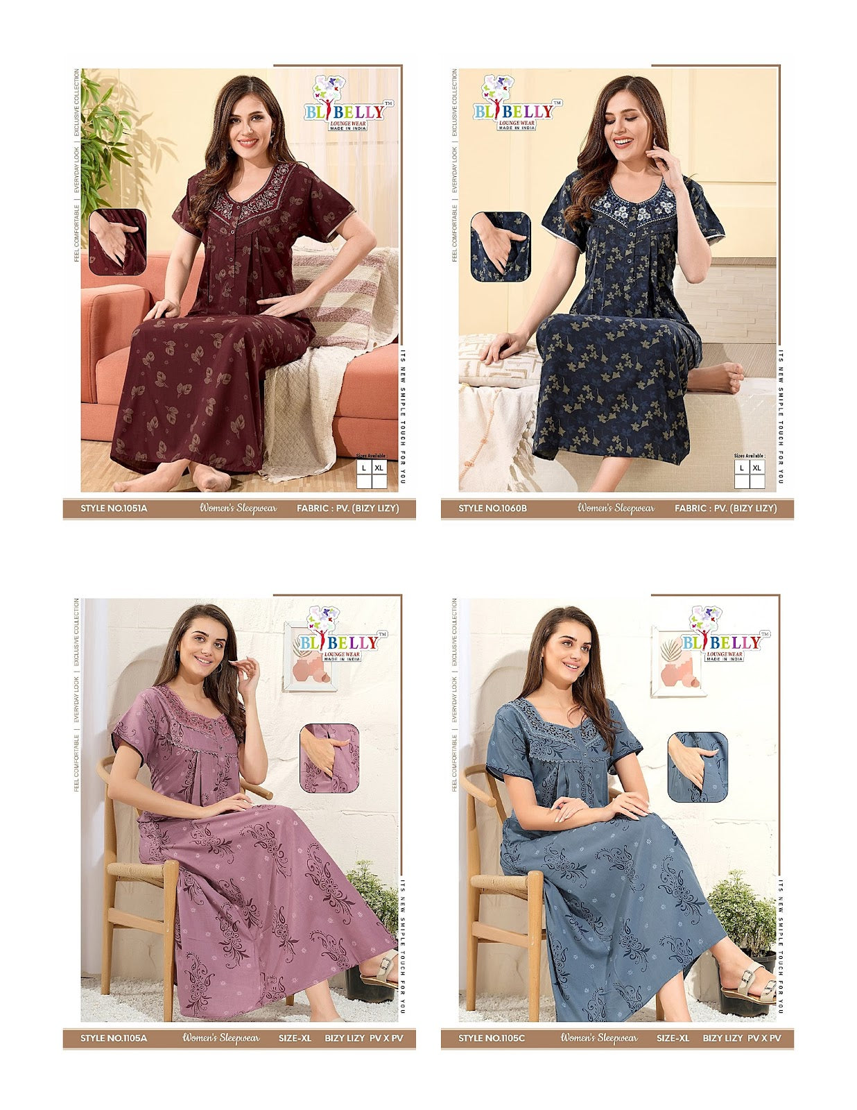 Bizzy Lizzy 070725 Belly Night Gowns Wholesaler Gujarat