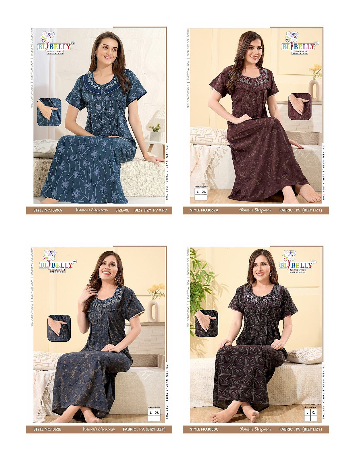 Bizzy Lizzy 070725 Belly Night Gowns Wholesaler Gujarat