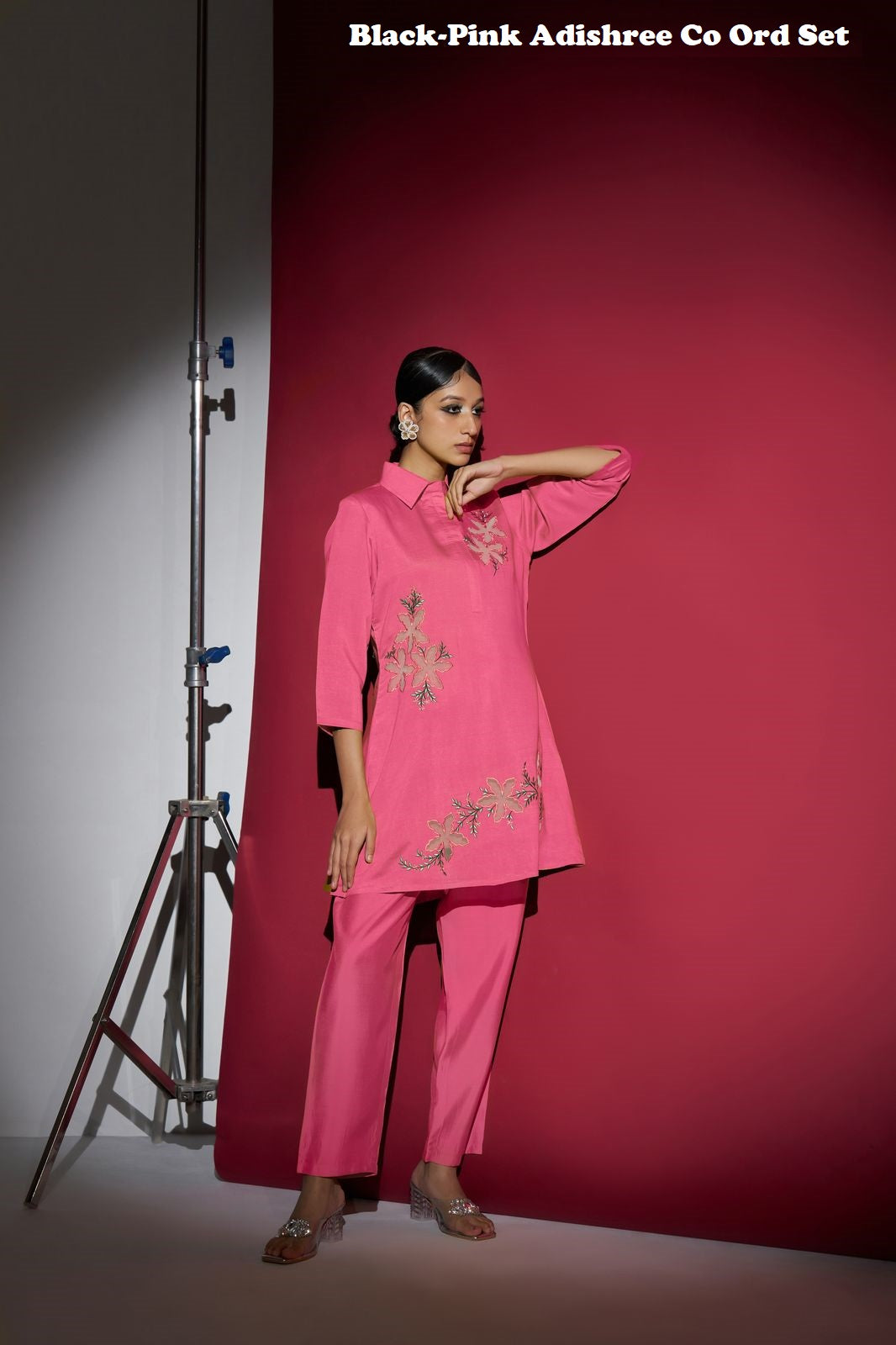 Black-Pink Adishree Roman Co Ord Set Exporter