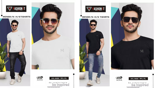 Black-White Fashion It Cotton Biowashed Mens Tshirts Wholesale