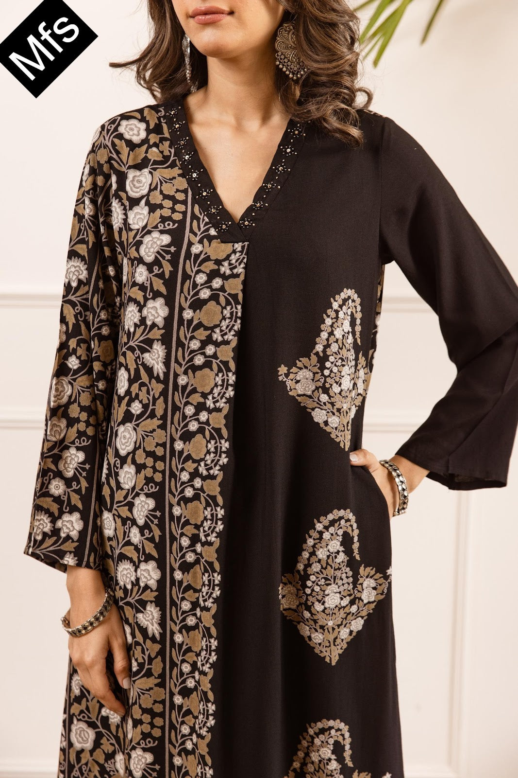 Black-Yellow Mfs Rayon Co Ord Set Wholesale Rate