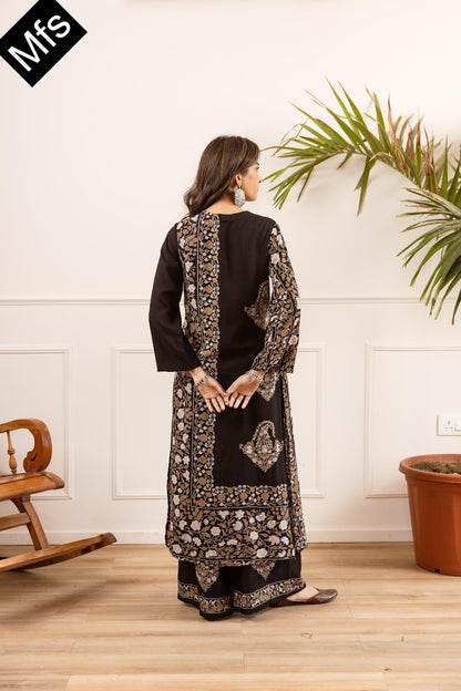 Black-Yellow Mfs Rayon Co Ord Set Wholesale Rate