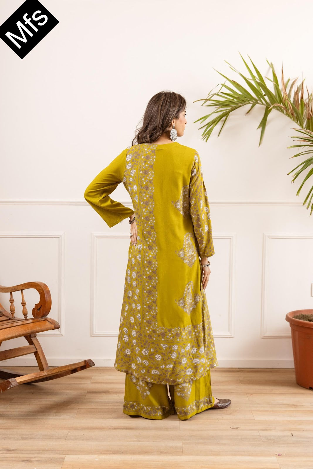 Black-Yellow Mfs Rayon Co Ord Set Wholesale Rate
