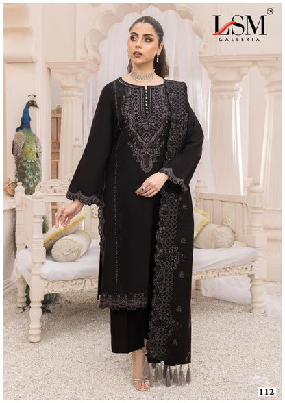 Black And White Heavy Luxury Lawn Collection Lsm Galleria Cotton Karachi Salwar Suits Wholesaler India