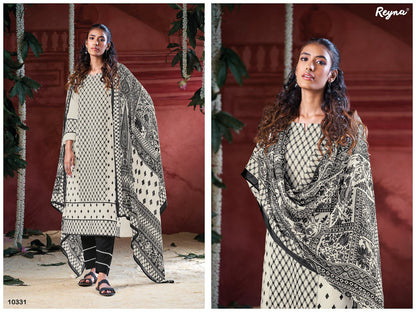 Black And White Reyna Cotton Pant Style Suits Wholesaler Ahmedabad