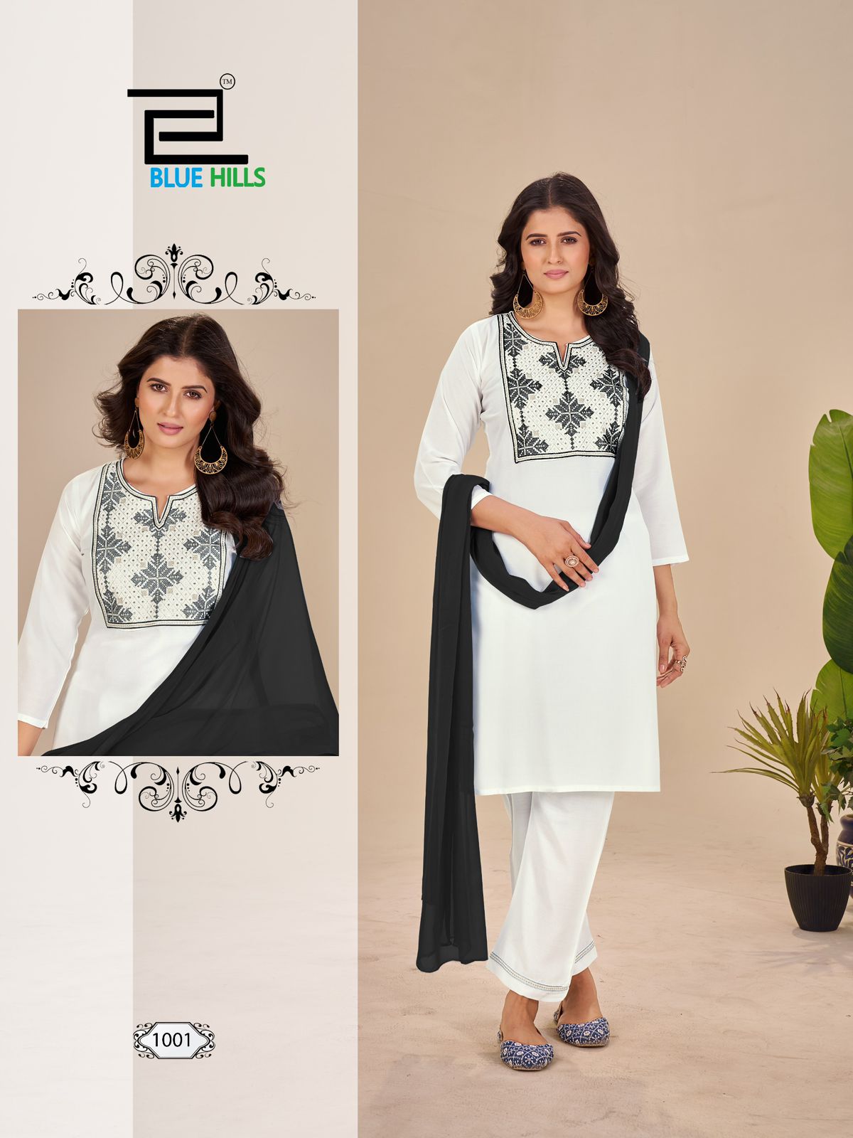 Black And White Vol 14 Blue Hills Rayon 14Kg Readymade Pant Style Suits Exporter Ahmedabad
