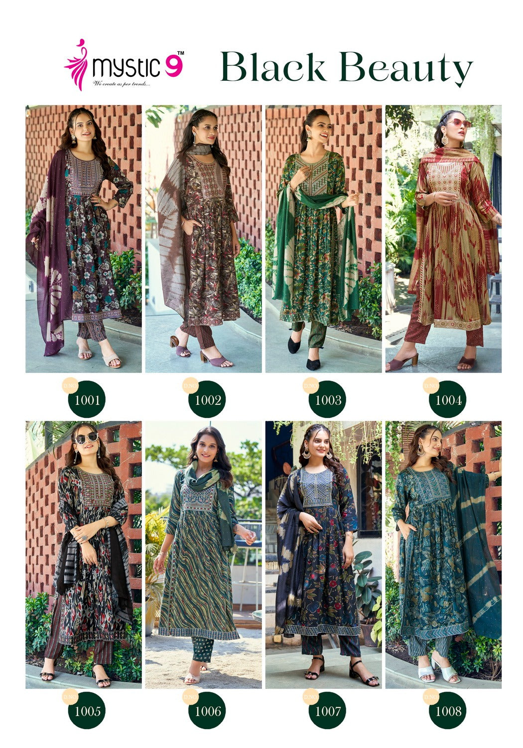 Black Beauty Mystic 9 Rayon Foil Readymade Pant Style Suits