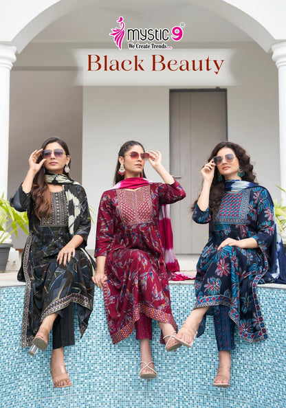 Black Beauty Vol 4 Mystic 9 Reyon Readymade Pant Style Suits Wholesale