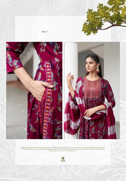 Black Beauty Vol 4 Mystic 9 Reyon Readymade Pant Style Suits Wholesale