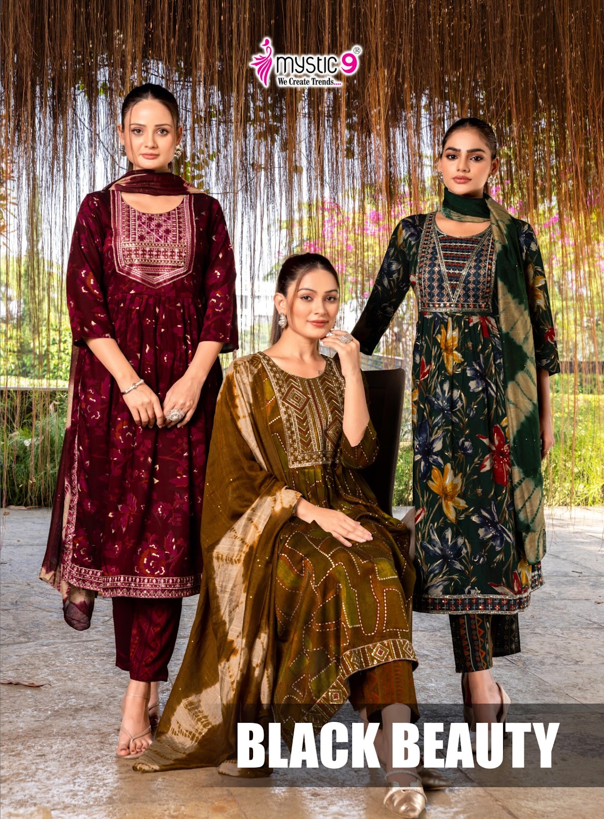 Black Beauty Vol 6 Mystic 9 Rayon Readymade Pant Style Suits Supplier Ahmedabad