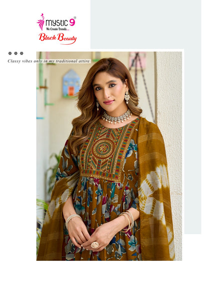 Black Beauty Vol 7 Mystic 9 Rayon Readymade Pant Style Suits Wholesale Rate
