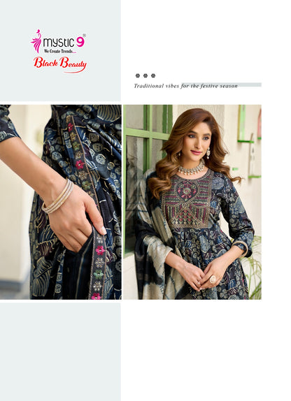 Black Beauty Vol 7 Mystic 9 Rayon Readymade Pant Style Suits Wholesale Rate