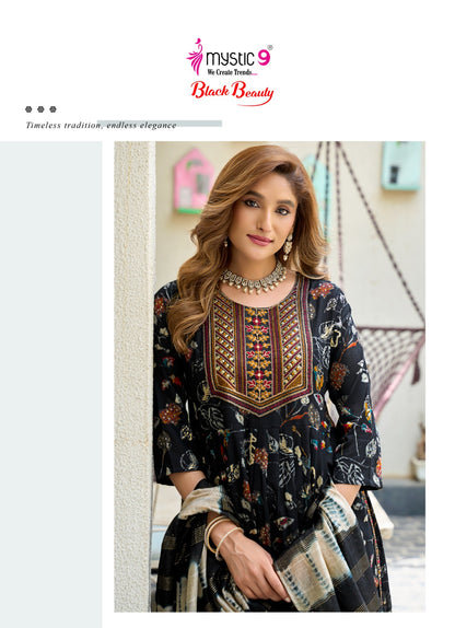 Black Beauty Vol 7 Mystic 9 Rayon Readymade Pant Style Suits Wholesale Rate