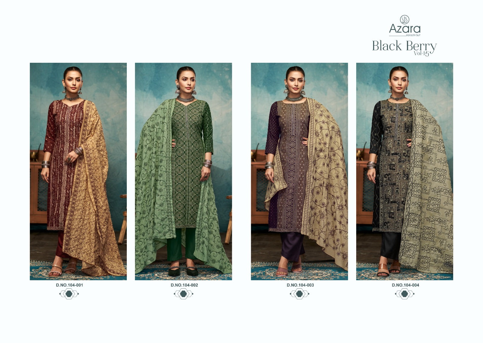 Black Berry Vol 15 Radhika Fashion Azara Cotton Karachi Salwar Suits Wholesaler Gujarat