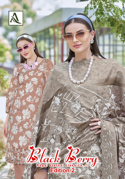 Black Berry Edition 2 Alok Cambric Cotton Karachi Salwar Suits Supplier