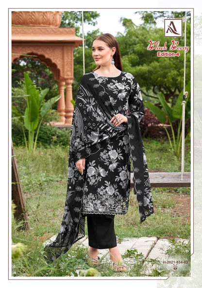 Black Berry Edition 4 Alok Cambric Cotton Karachi Salwar Suits Exporter